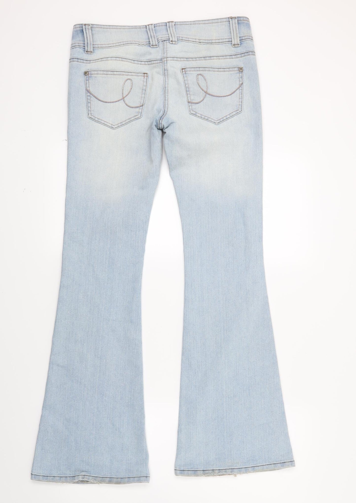 falmer Womens Blue  Denim Flared Jeans Size 8 L32 in
