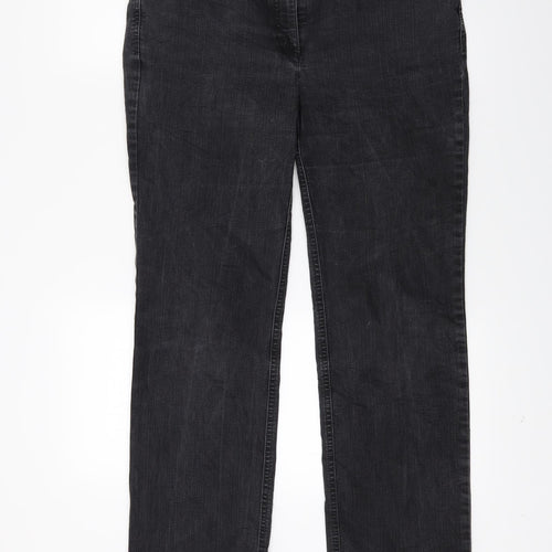 ZERRES Womens Black  Denim Straight Jeans Size 14 L26 in