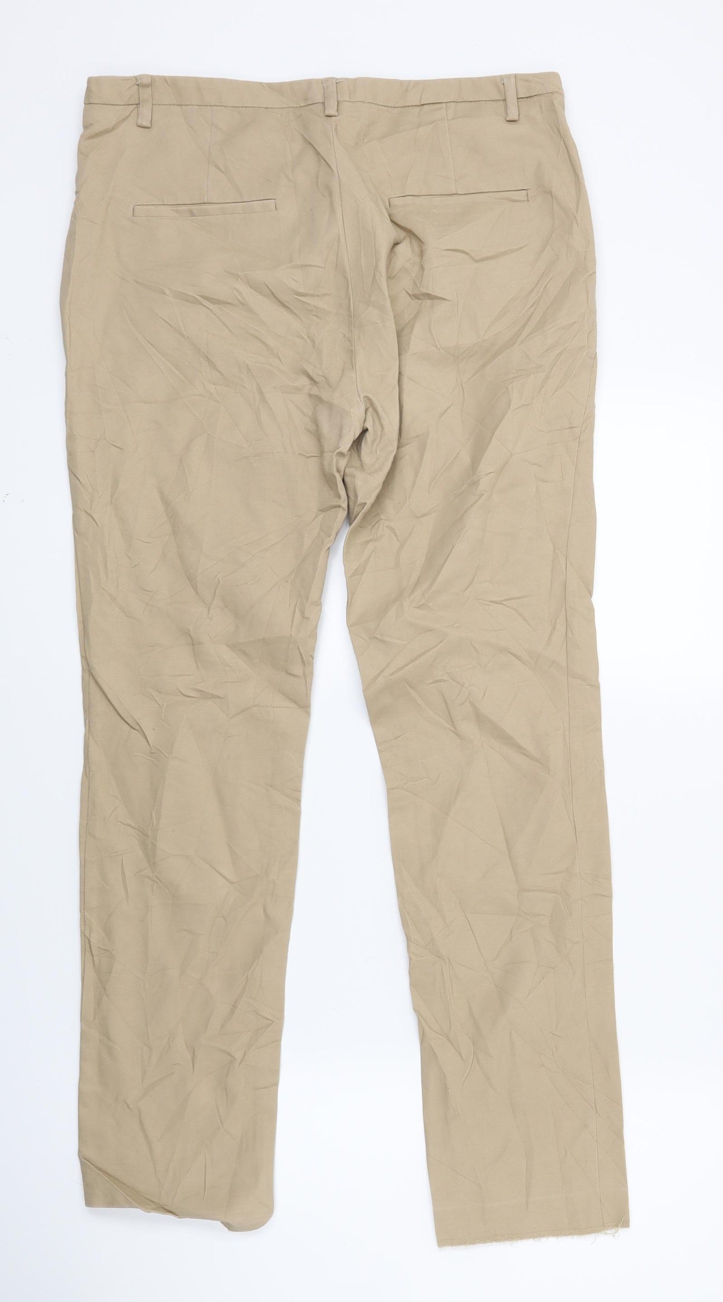 Zara Womens Beige   Trousers  Size 12 L25 in