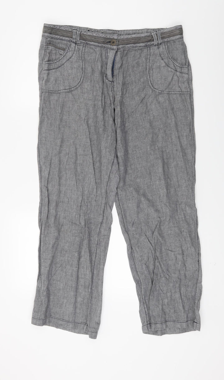 Debenhams Womens Grey Denim Straight Jeans Size 14 L27 in
