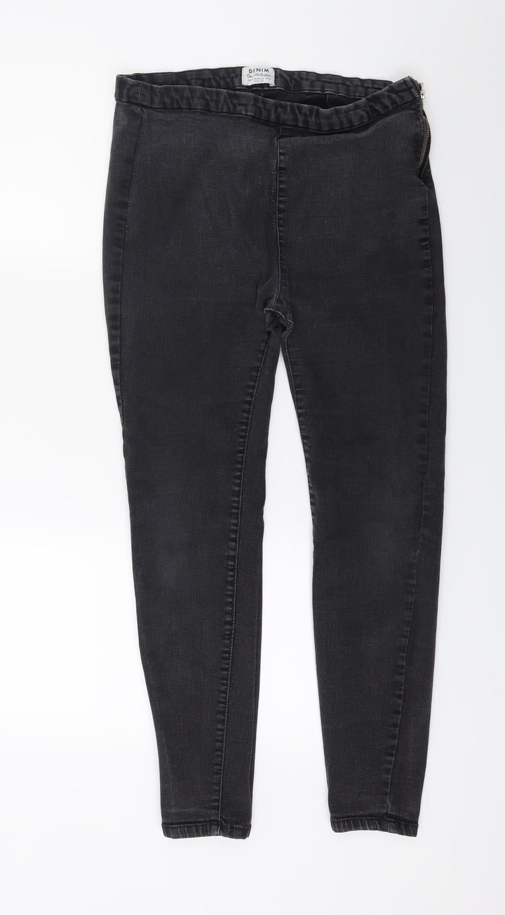 Miss Selfridge Mens Black Denim Jegging Jeans Size 16 L24 in