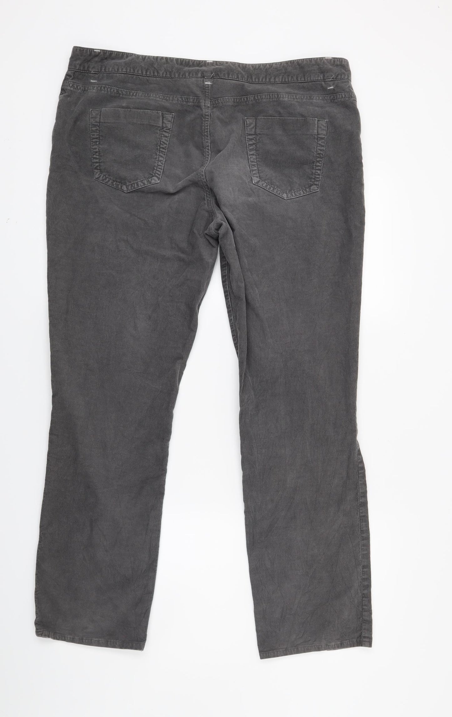 Preworn Womens Grey  Corduroy Straight Jeans Size 16 L26 in