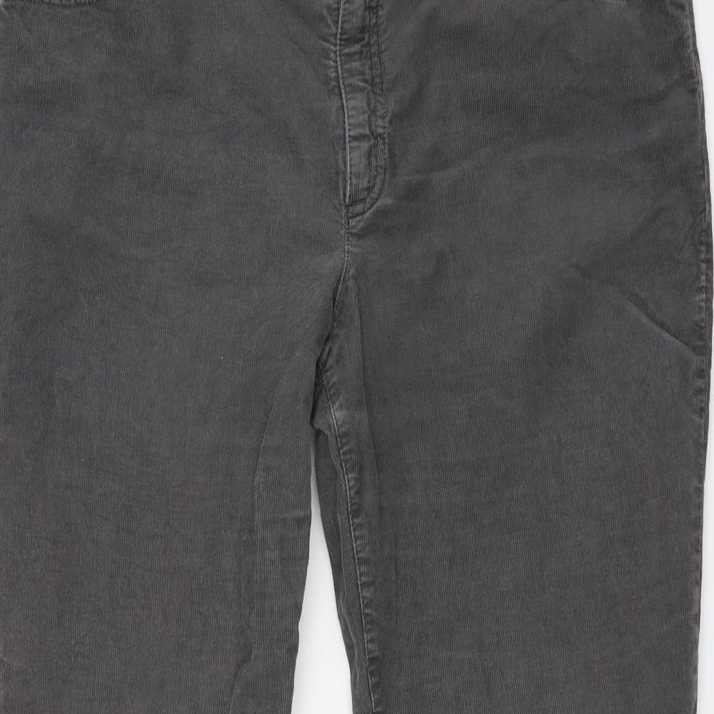 Preworn Womens Grey  Corduroy Straight Jeans Size 16 L26 in