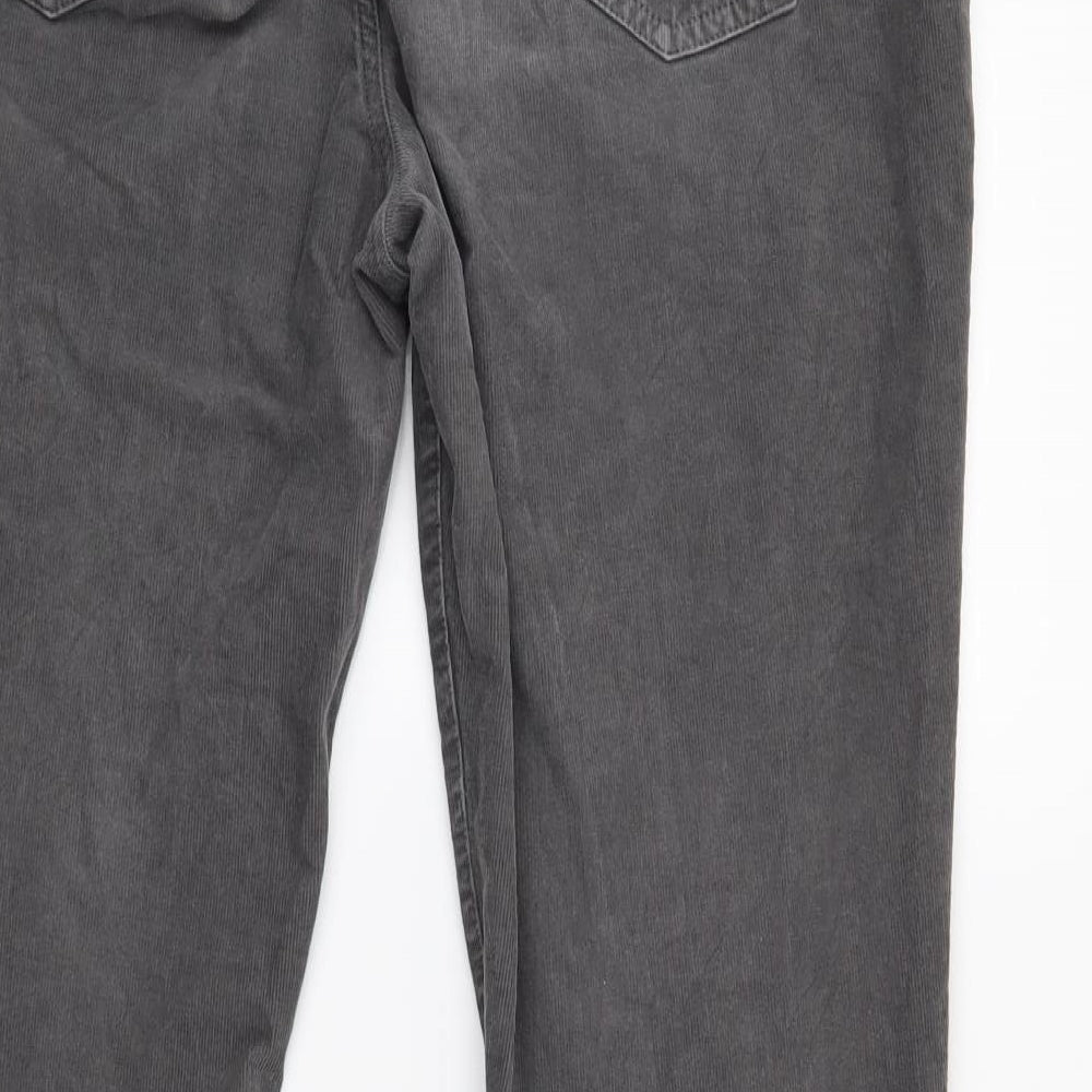 Preworn Womens Grey  Corduroy Straight Jeans Size 16 L26 in