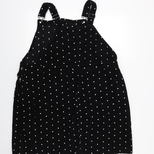 TU Womens Black Polka Dot Corduroy Pinafore/Dungaree Dress  Size 22