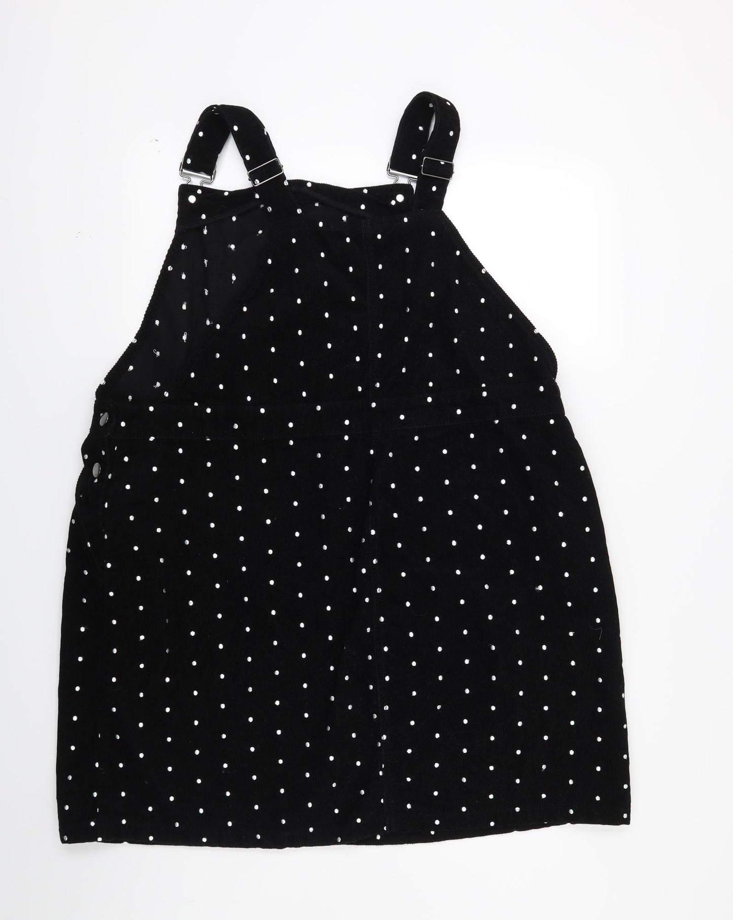 TU Womens Black Polka Dot Corduroy Pinafore/Dungaree Dress  Size 22