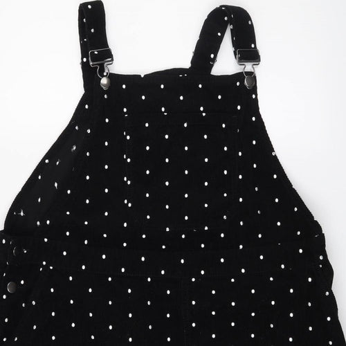 TU Womens Black Polka Dot Corduroy Pinafore/Dungaree Dress  Size 22
