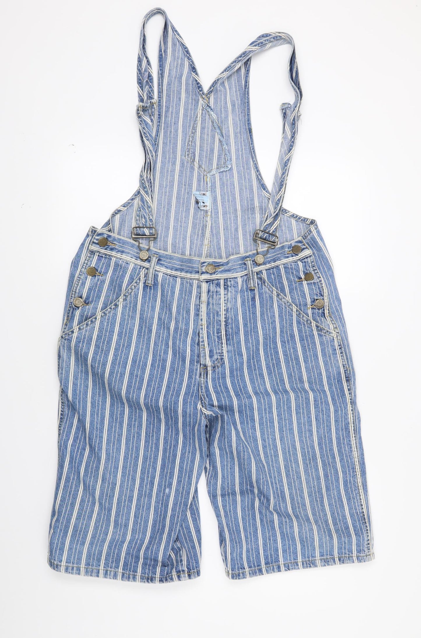 GUESS Womens Blue Striped  Shorts One-Piece Size S L12 in