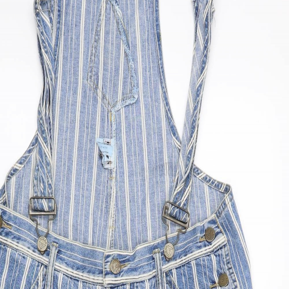 GUESS Womens Blue Striped  Shorts One-Piece Size S L12 in