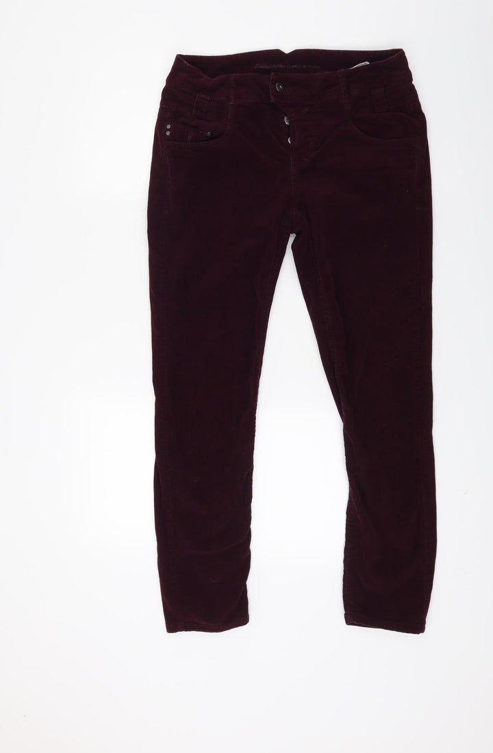 Hannah Montana Womens Red Corduroy Skinny Jeans Size 8 L25 in