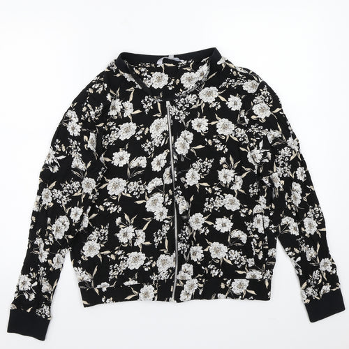 Redherring Womens Black Floral  Jacket Coat Size 16