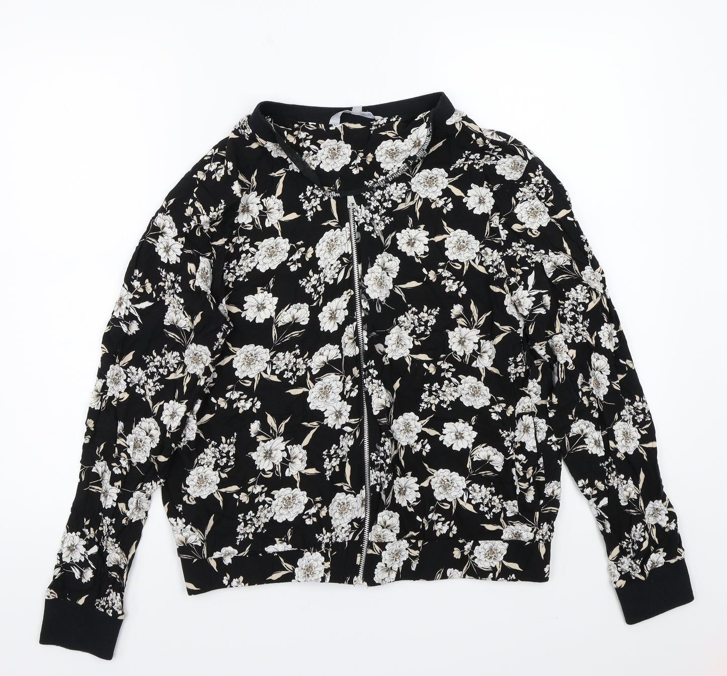 Redherring Womens Black Floral  Jacket Coat Size 16