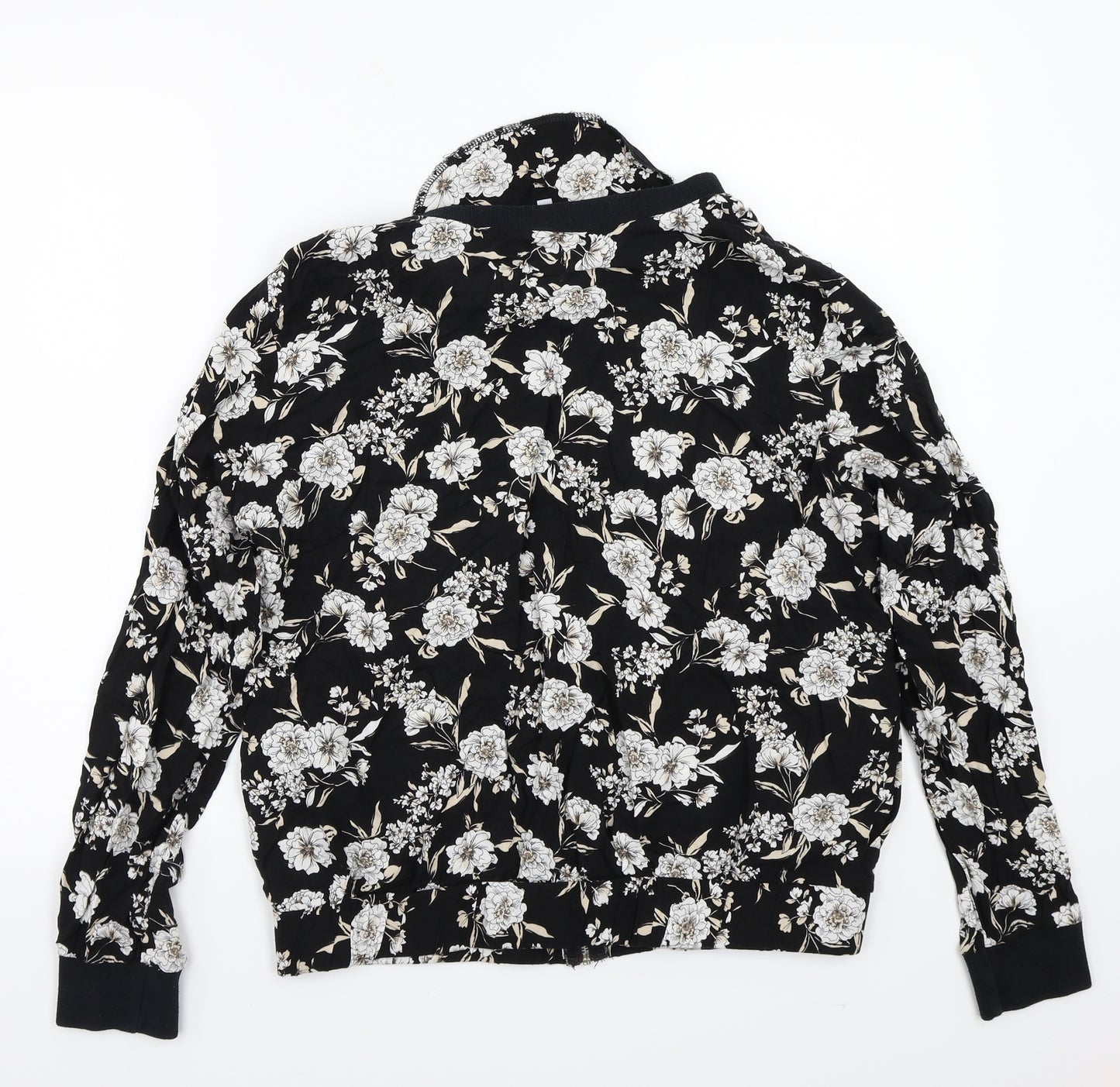 Redherring Womens Black Floral  Jacket Coat Size 16