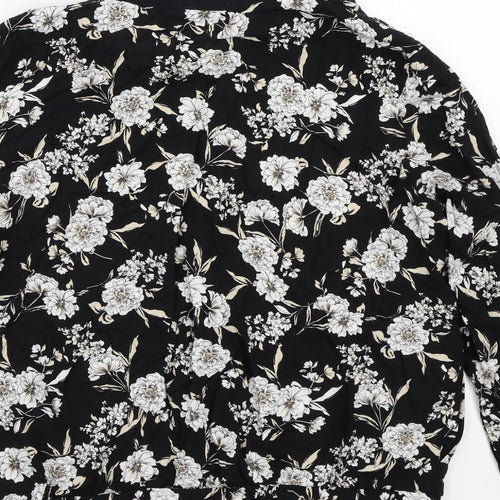Redherring Womens Black Floral  Jacket Coat Size 16
