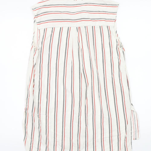 Newlook Womens White Striped  Basic T-Shirt Size 10