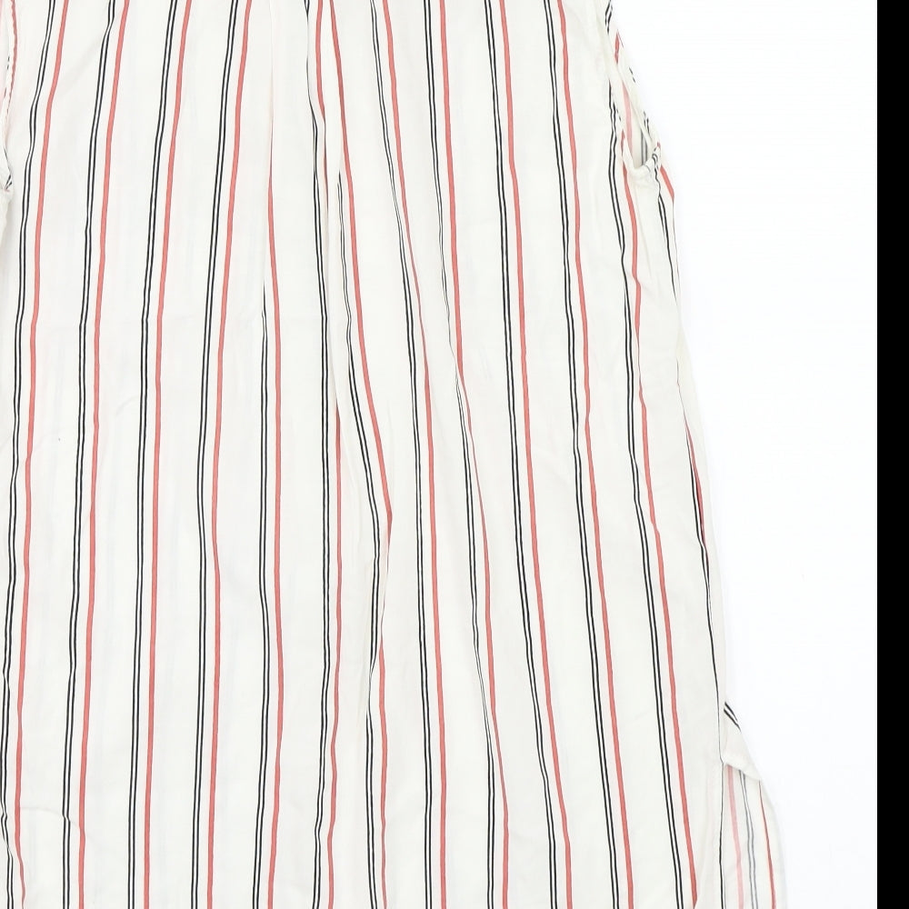 Newlook Womens White Striped  Basic T-Shirt Size 10