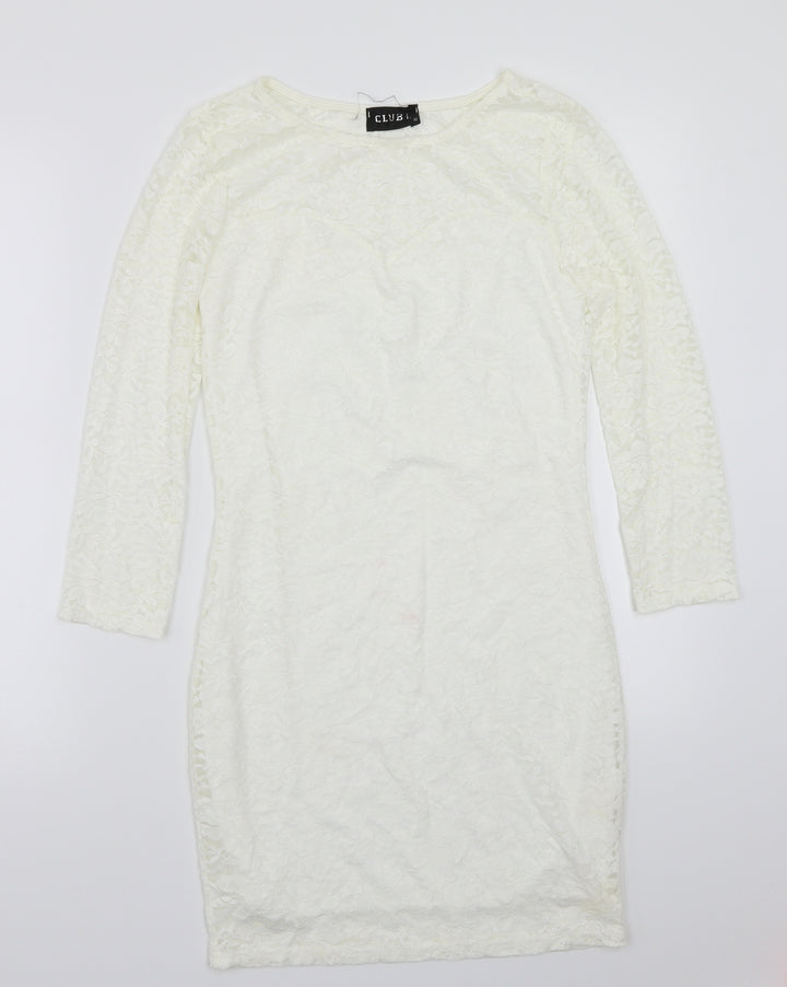 Club L Womens White   A-Line  Size 10