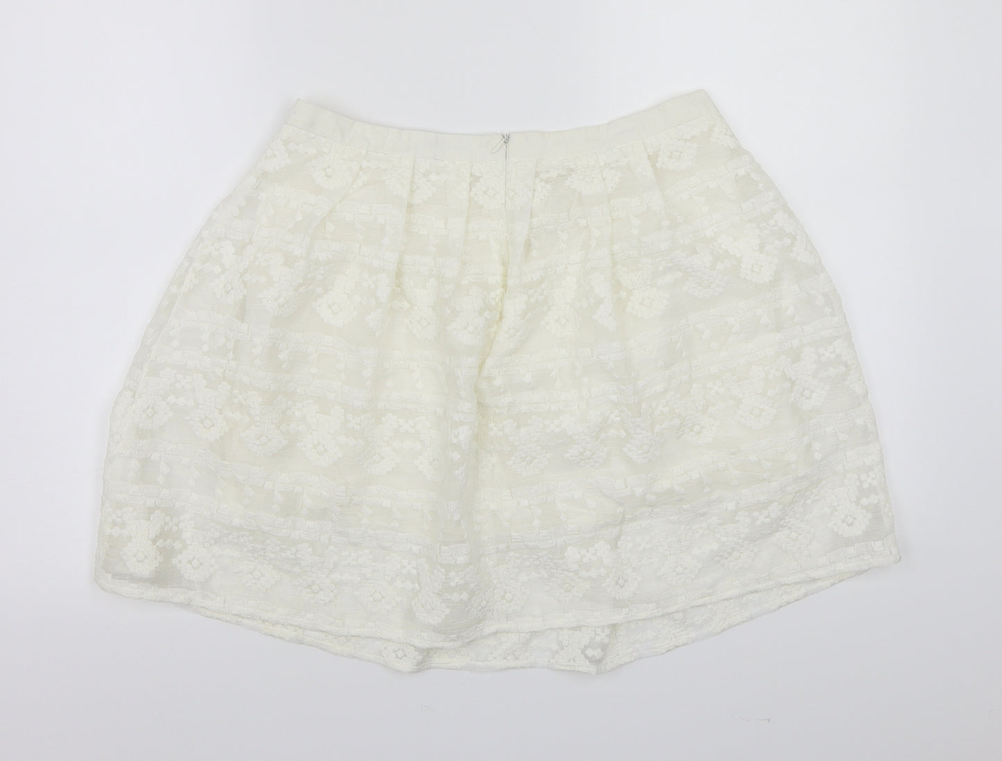 yfl Womens White   A-Line Skirt Size 12