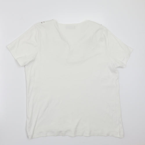 BM Womens White   Basic T-Shirt Size L