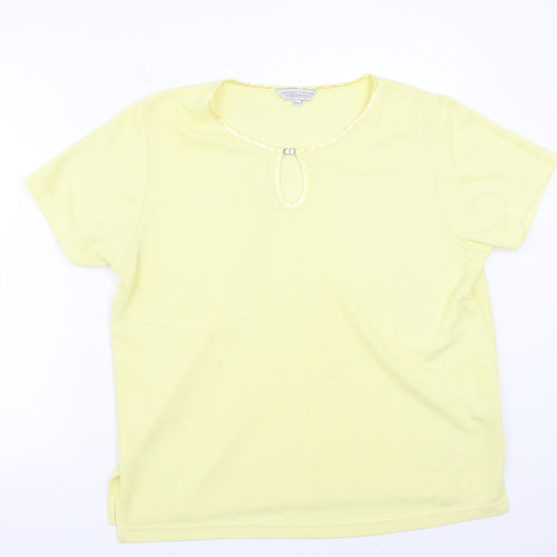 Carolyn Taylor Womens Yellow   Basic T-Shirt Size M