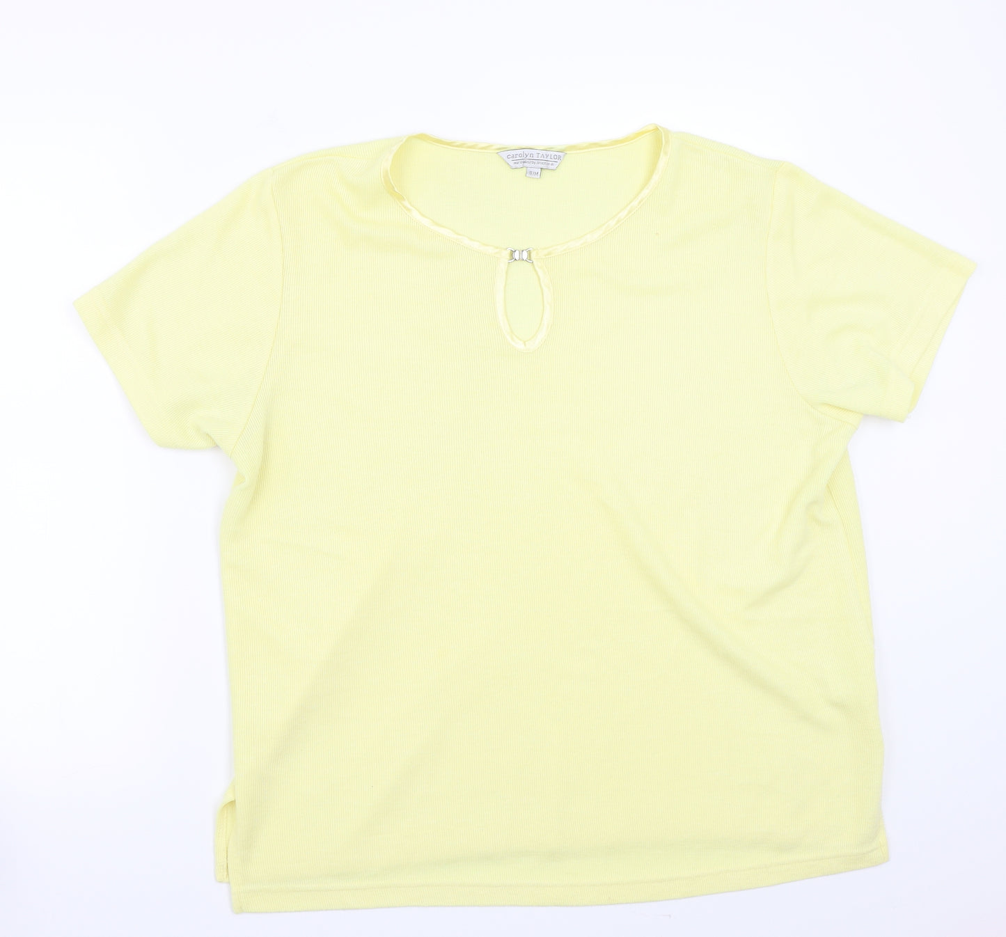 Carolyn Taylor Womens Yellow   Basic T-Shirt Size M