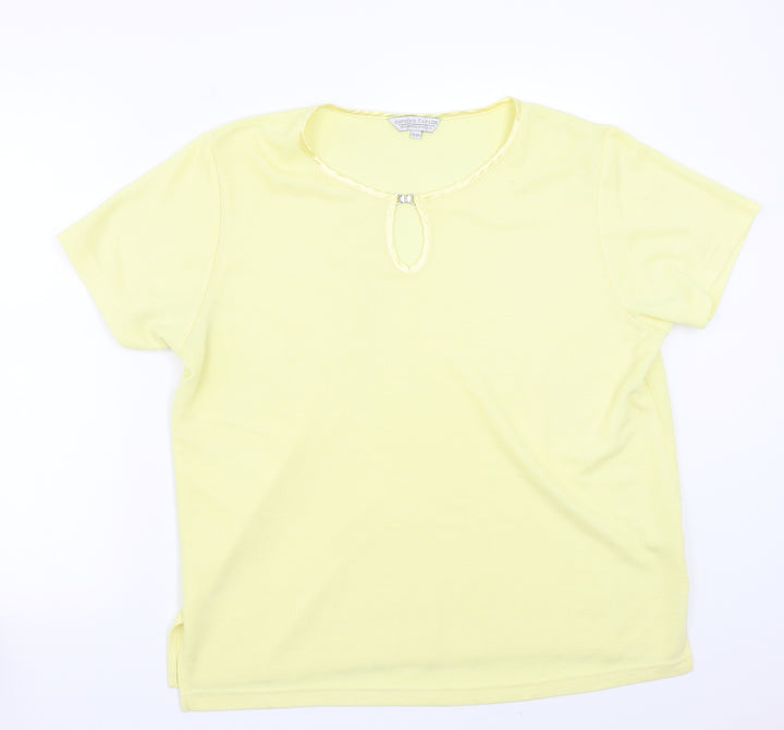 Carolyn Taylor Womens Yellow Basic T-Shirt Size M