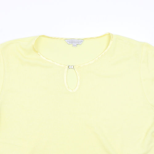 Carolyn Taylor Womens Yellow   Basic T-Shirt Size M