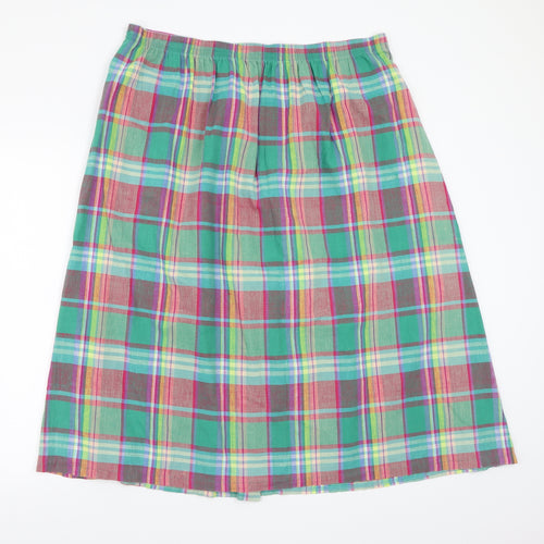 Faraday Womens Green Check  A-Line Skirt Size 20