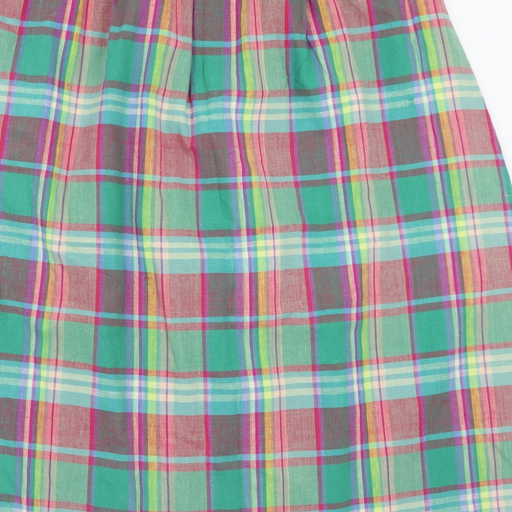 Faraday Womens Green Check  A-Line Skirt Size 20