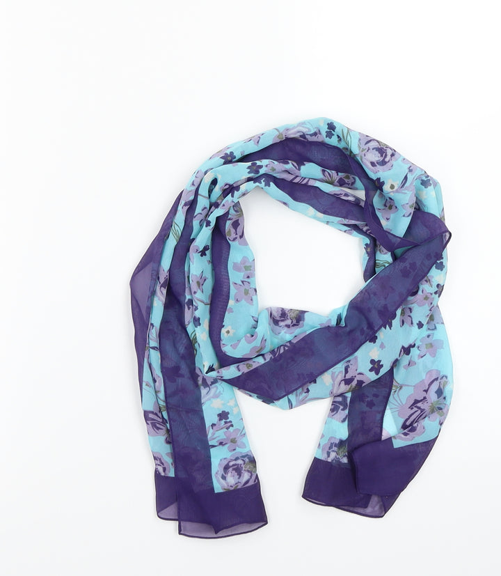 Preworn Womens Blue Floral   Scarf