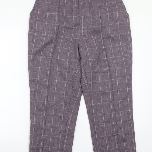Damart Womens Purple Check  Trousers  Size 18 L24 in
