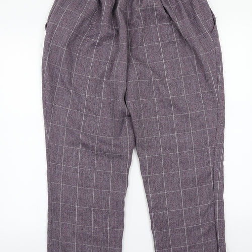Damart Womens Purple Check  Trousers  Size 18 L24 in