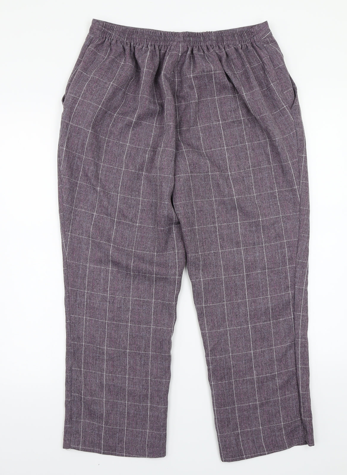 Damart Womens Purple Check  Trousers  Size 18 L24 in