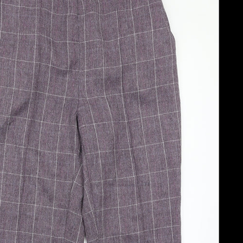Damart Womens Purple Check  Trousers  Size 18 L24 in
