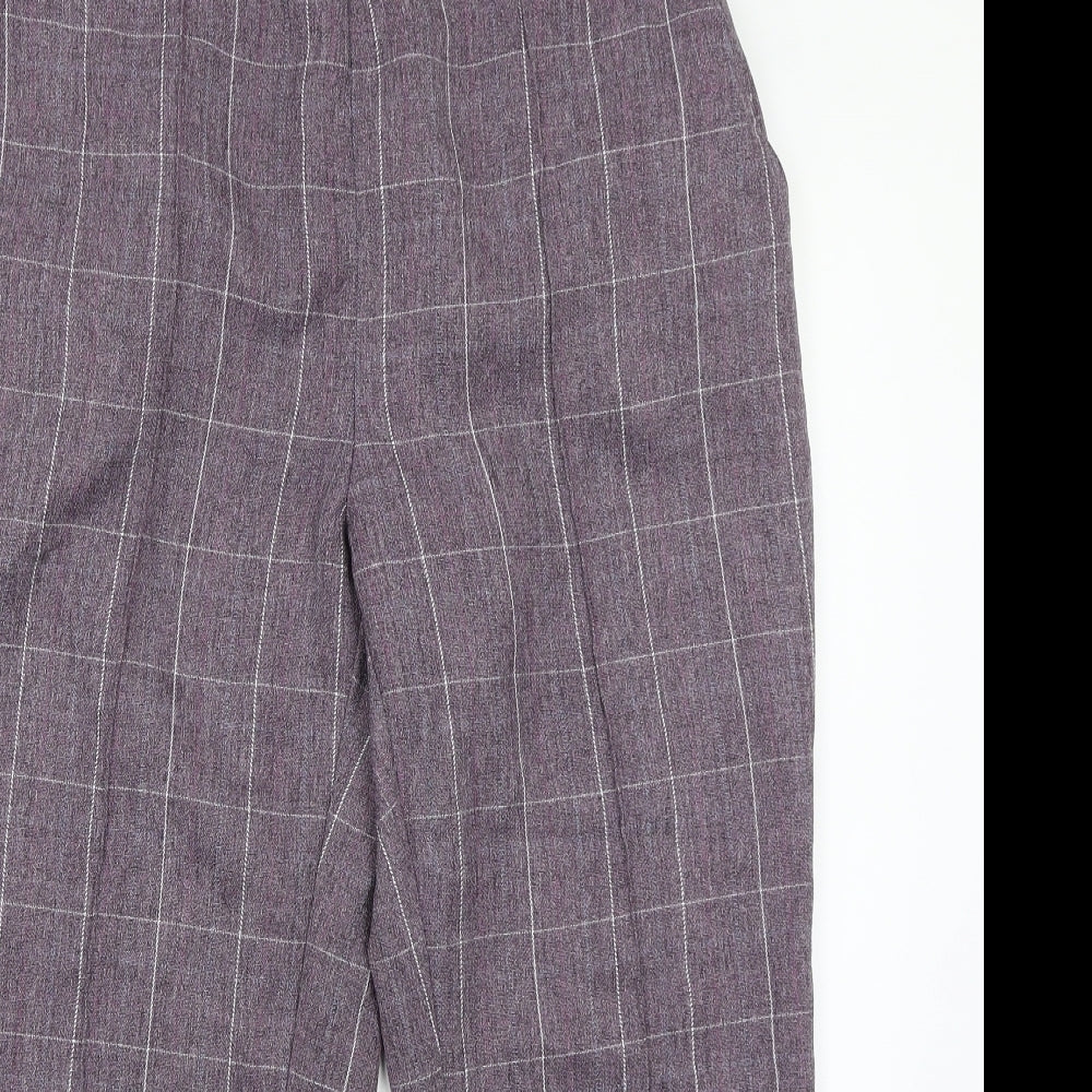 Damart Womens Purple Check  Trousers  Size 18 L24 in