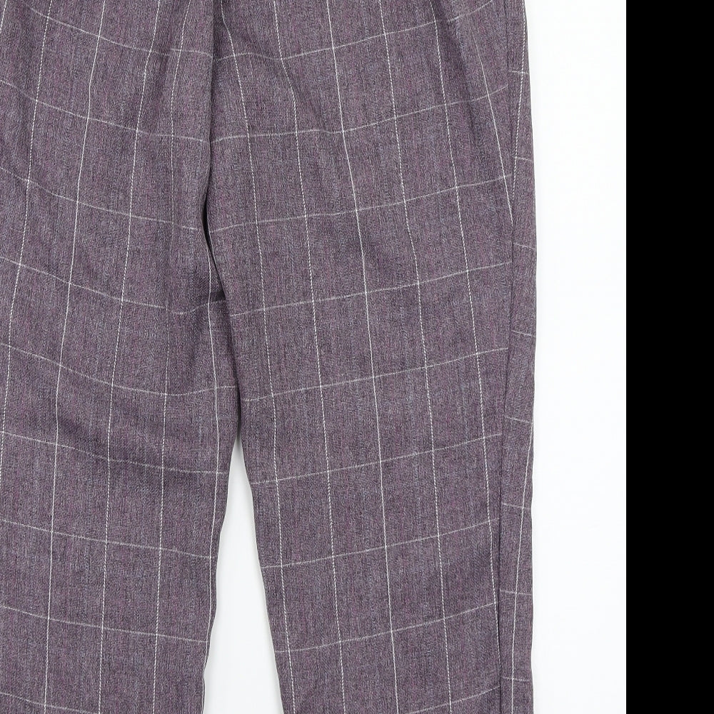 Damart Womens Purple Check  Trousers  Size 18 L24 in