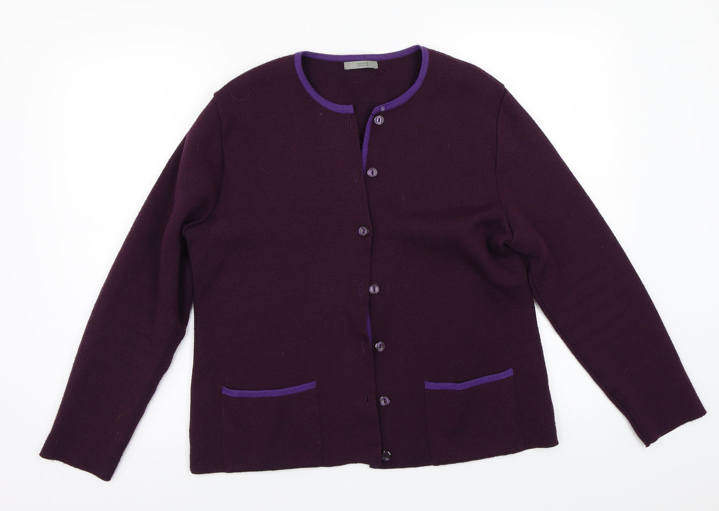 Marks and Spencer Womens Purple   Cardigan Jumper Size 16