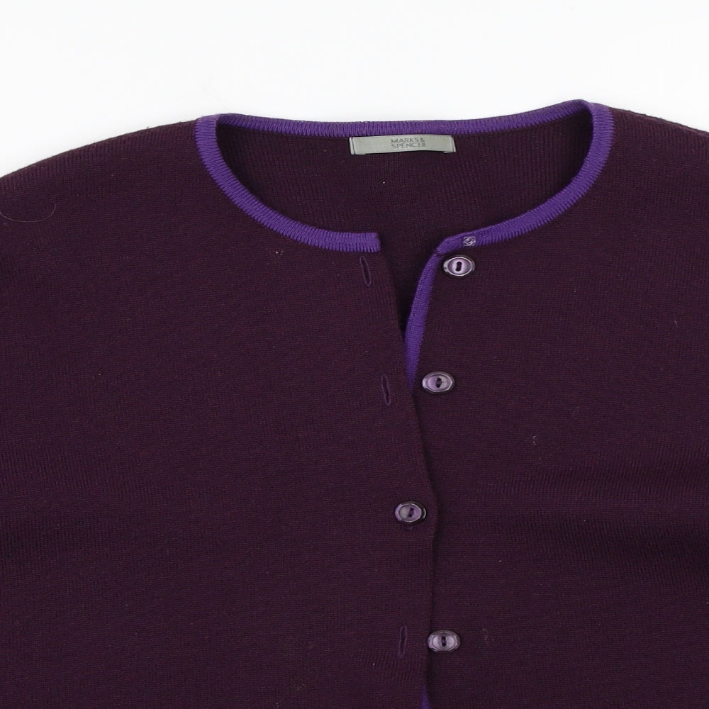 Marks and Spencer Womens Purple   Cardigan Jumper Size 16