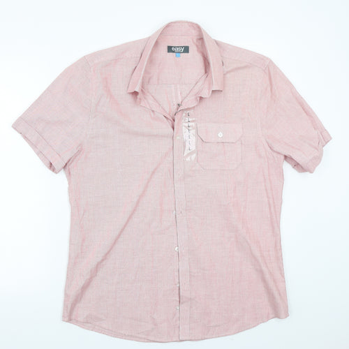 Easy Mens Red    Button-Up Size L