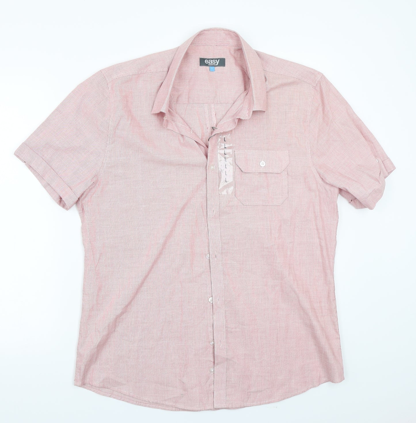 Easy Mens Red    Button-Up Size L