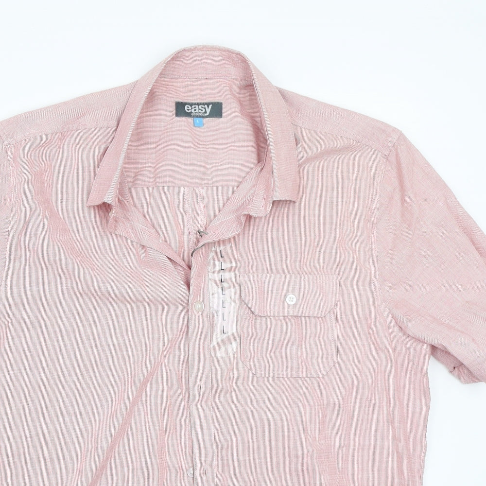 Easy Mens Red    Button-Up Size L