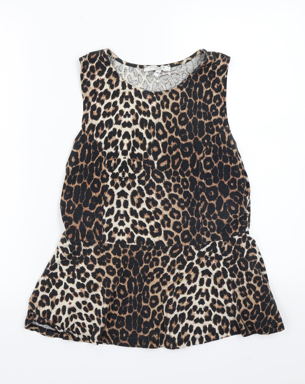 Newlook Womens Brown Animal Print  Basic T-Shirt Size 14