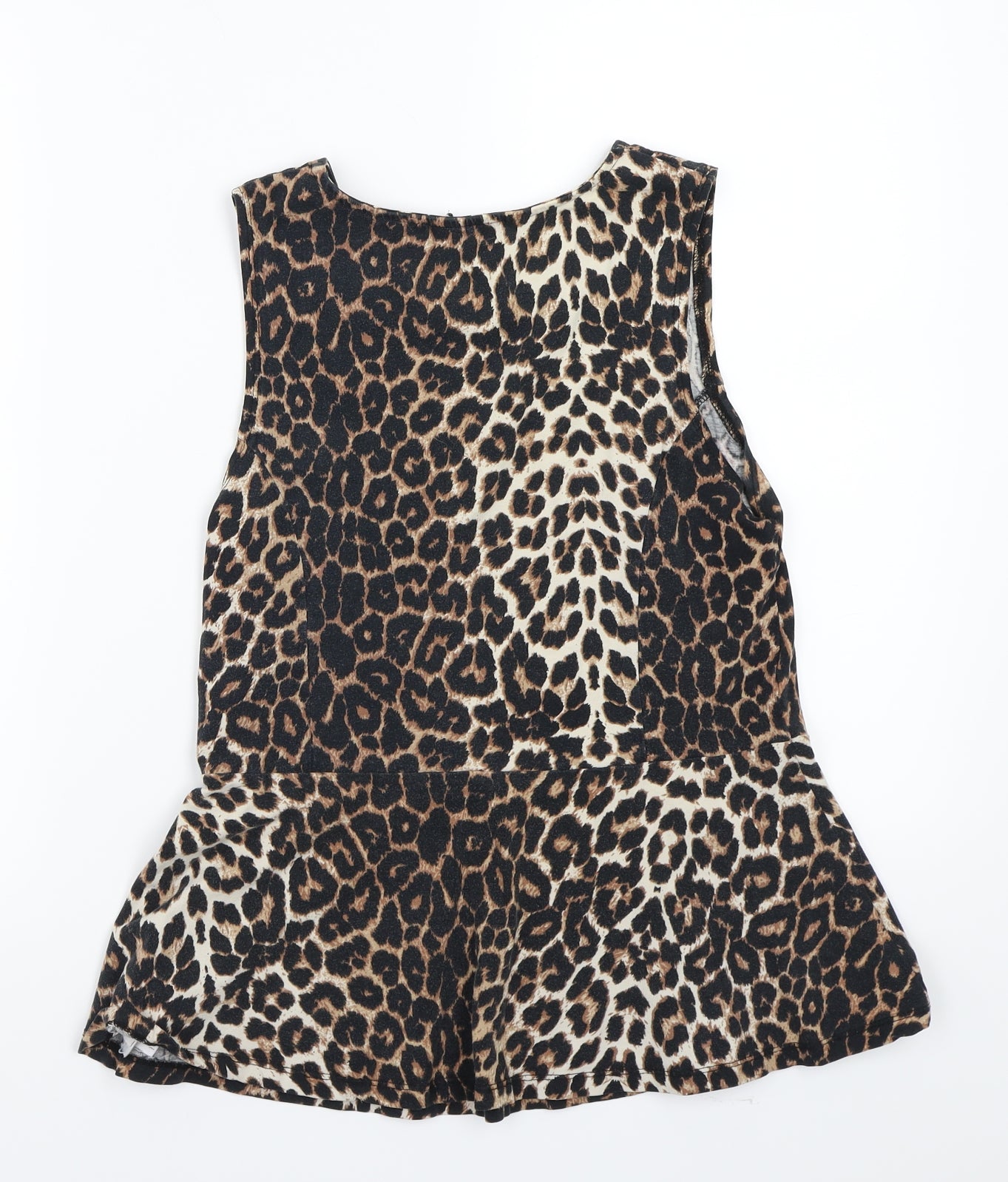 Newlook Womens Brown Animal Print  Basic T-Shirt Size 14
