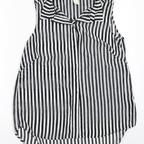 H&M Womens White Striped  Basic Button-Up Size L