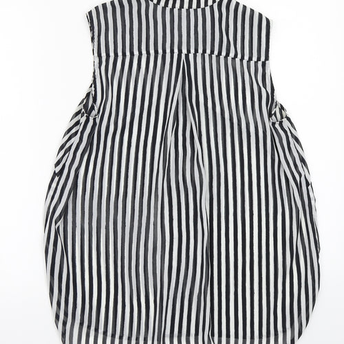 H&M Womens White Striped  Basic Button-Up Size L
