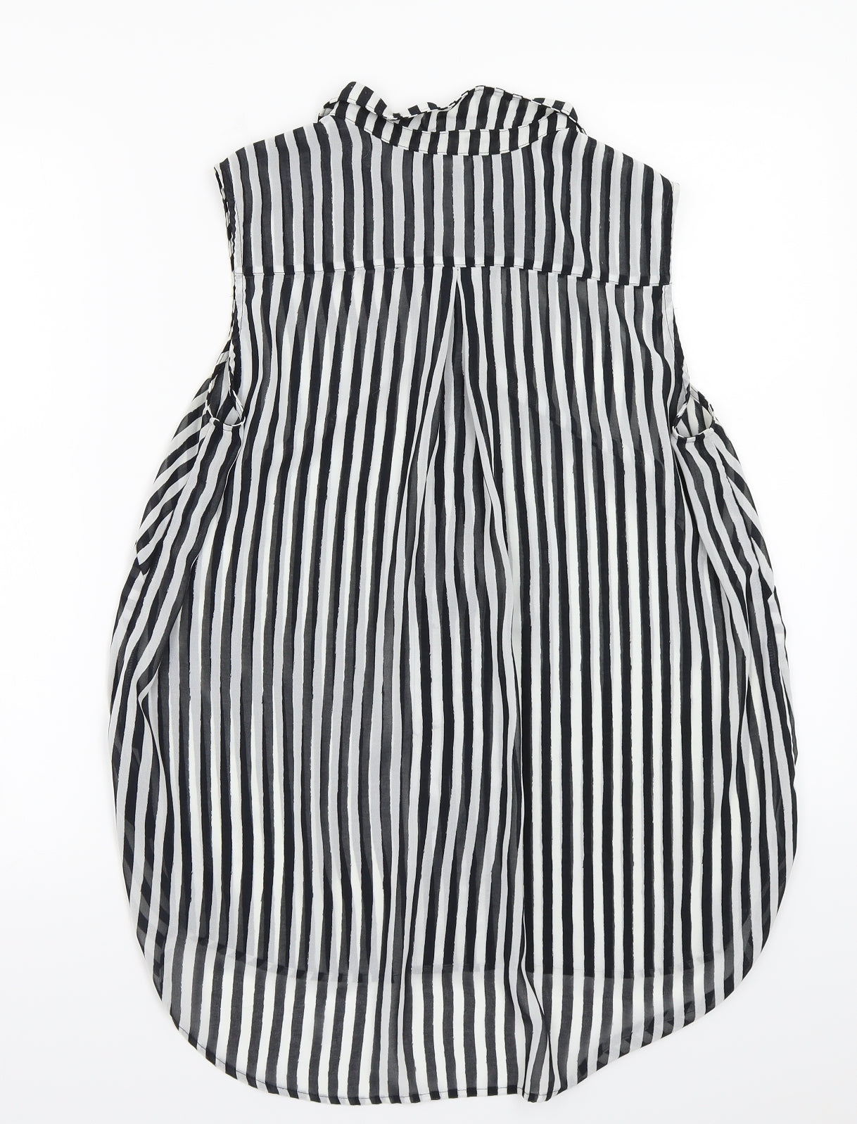 H&M Womens White Striped  Basic Button-Up Size L