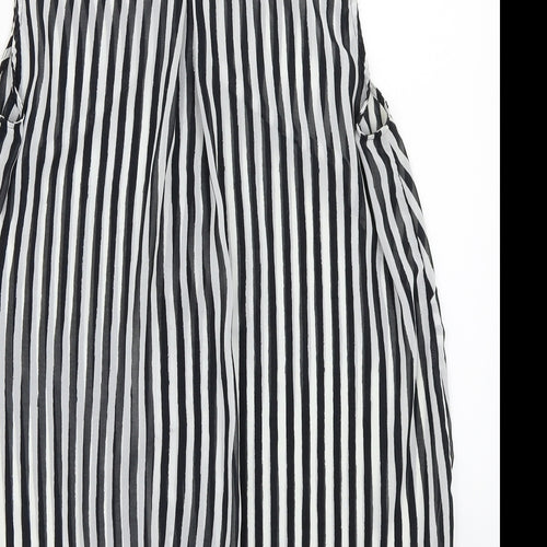 H&M Womens White Striped  Basic Button-Up Size L
