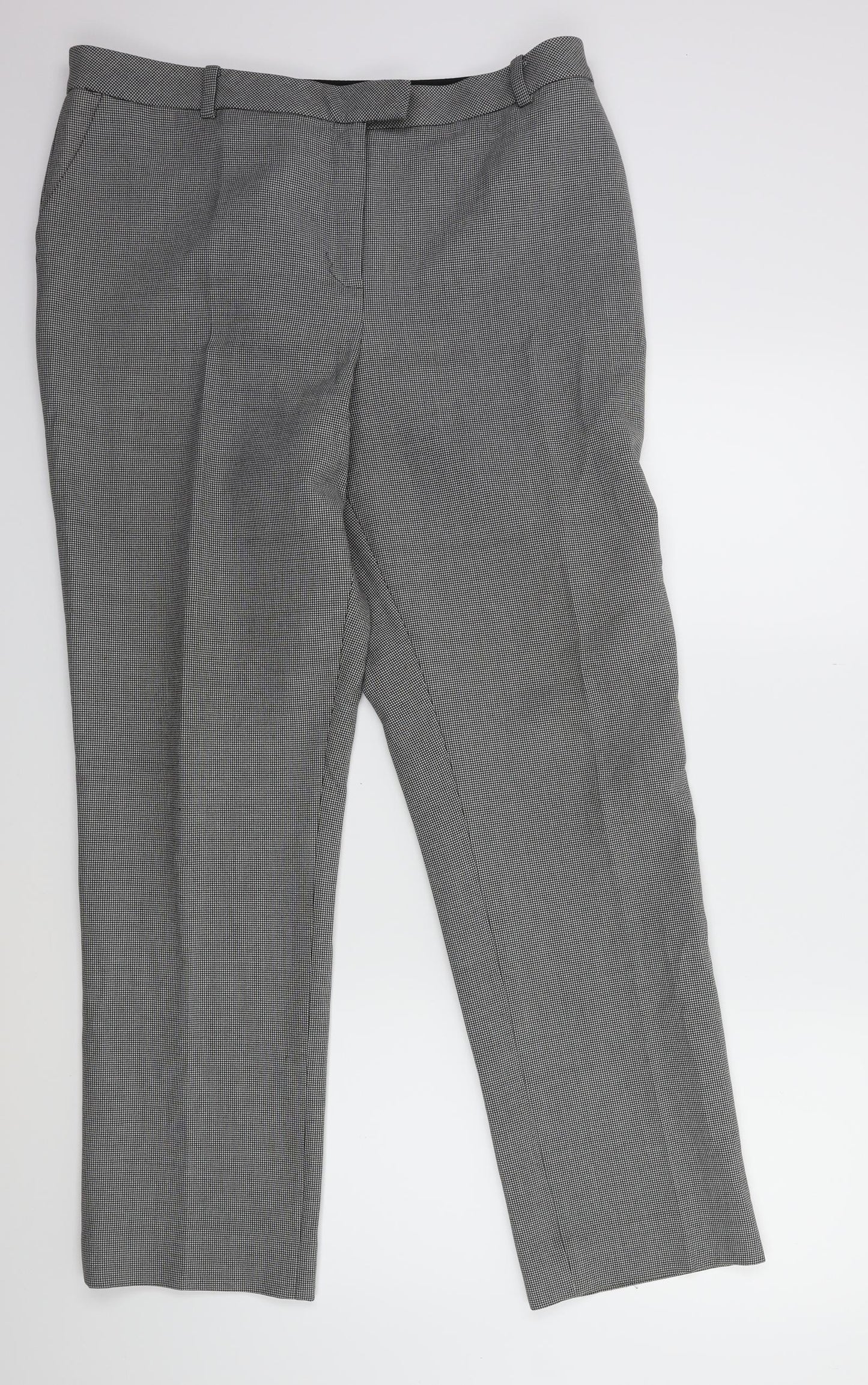 Preworn Womens Black Herringbone  Trousers  Size 34 in L30 in