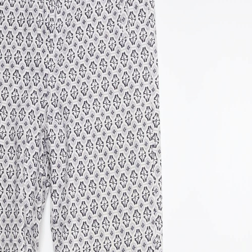 Dorothy Perkins Womens White Geometric  Trousers  Size 8 L29 in