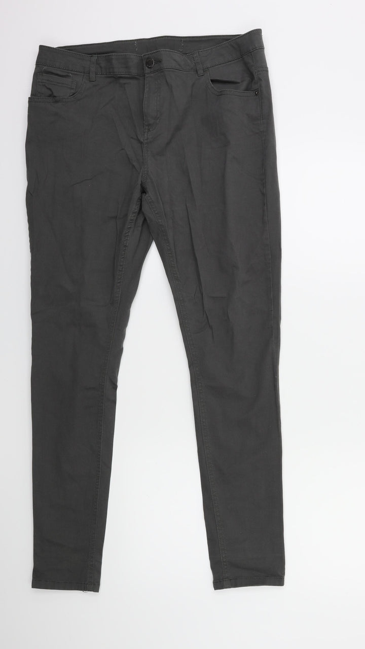 Denim & Co. Womens Green Chino Trousers Size 14 L29 in